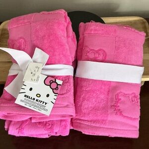 Hello Kitty Bright Pink Hand Towels- 2 Pack